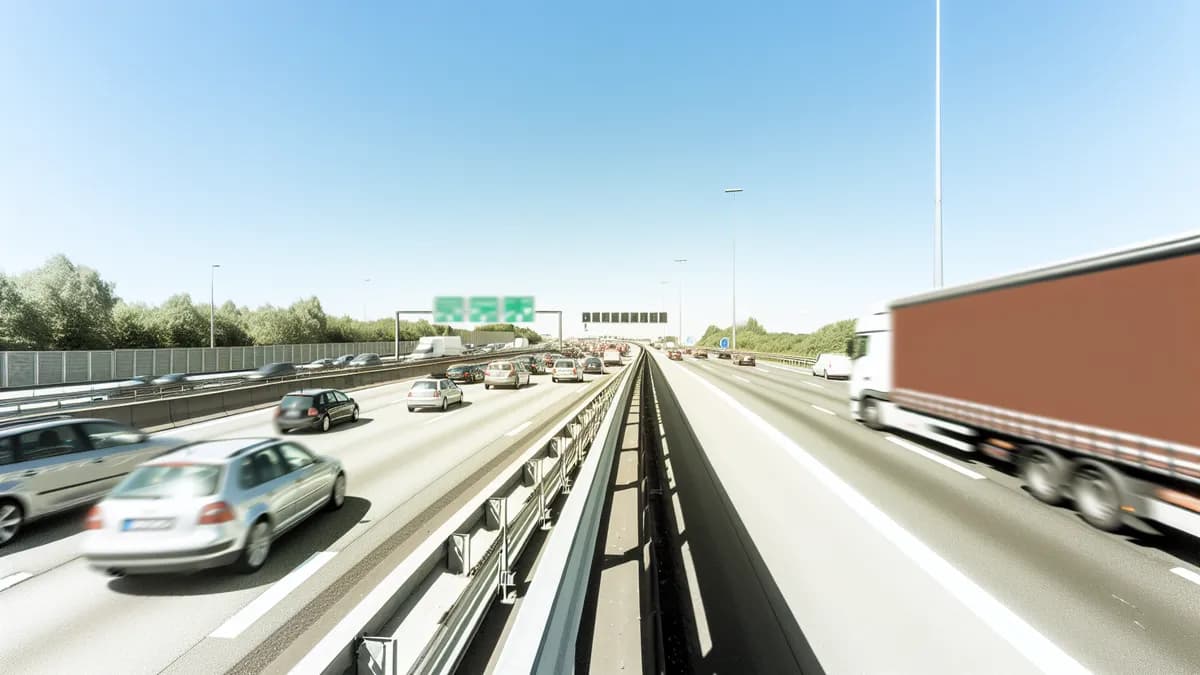 Autobahn Abstandsblitzer Messstelle Abstandsblitzer A4 bei Jena, Jagdbergtunnel auf der A4