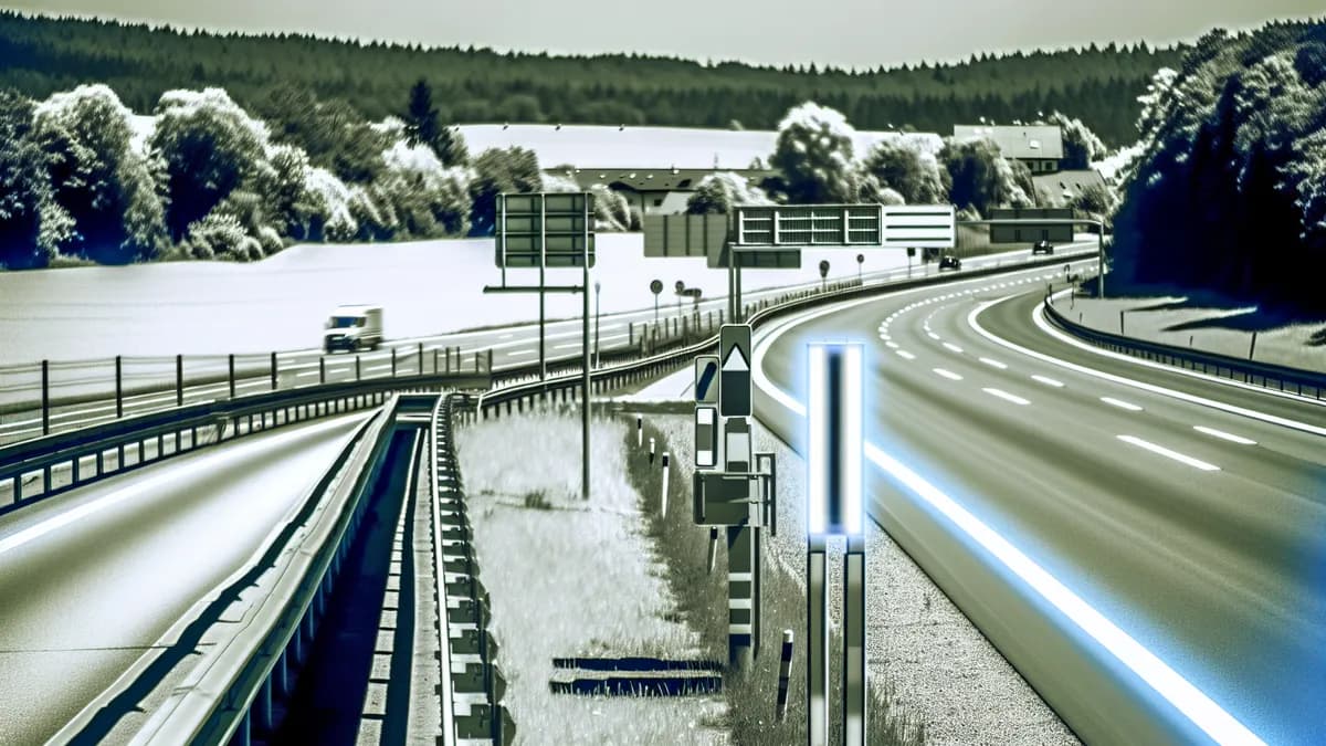 Autobahn Abstandsblitzer Messstelle Abstandsblitzer A5 bei Weingarten, km 615.9 auf der A5