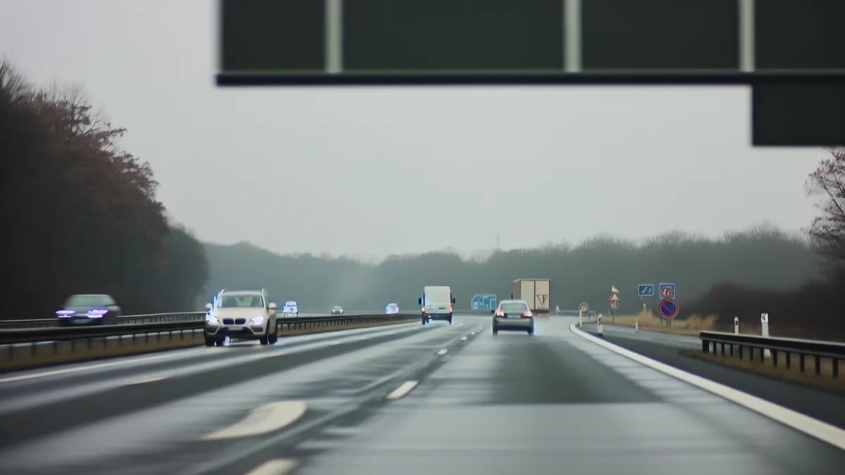 Autobahn Abstandsblitzer Messstelle Abstandsblitzer A8 Leonberg, km 216.0, Richtung München auf der A8, Karlsruhe Richtung München