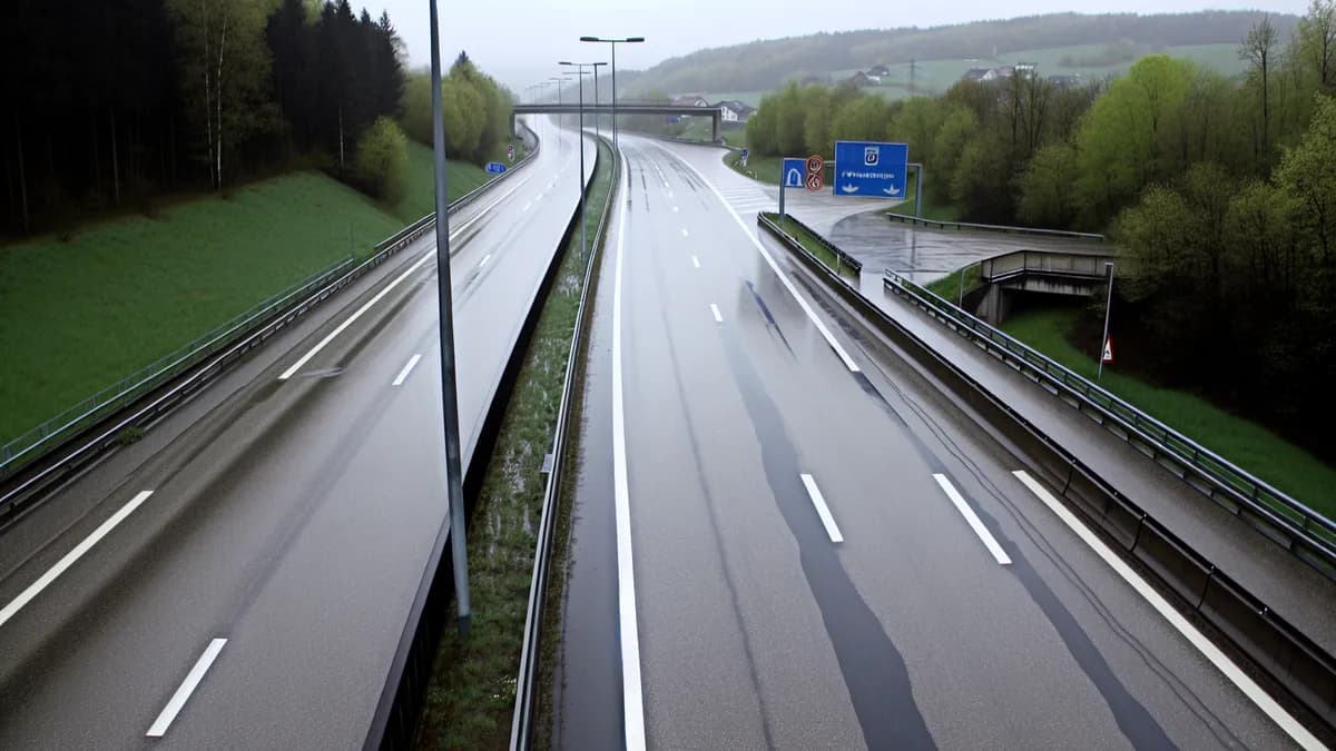 Autobahn Abstandsblitzer Messstelle Abstandsblitzer A96 Achberg, Richtung Memmingen auf der A96