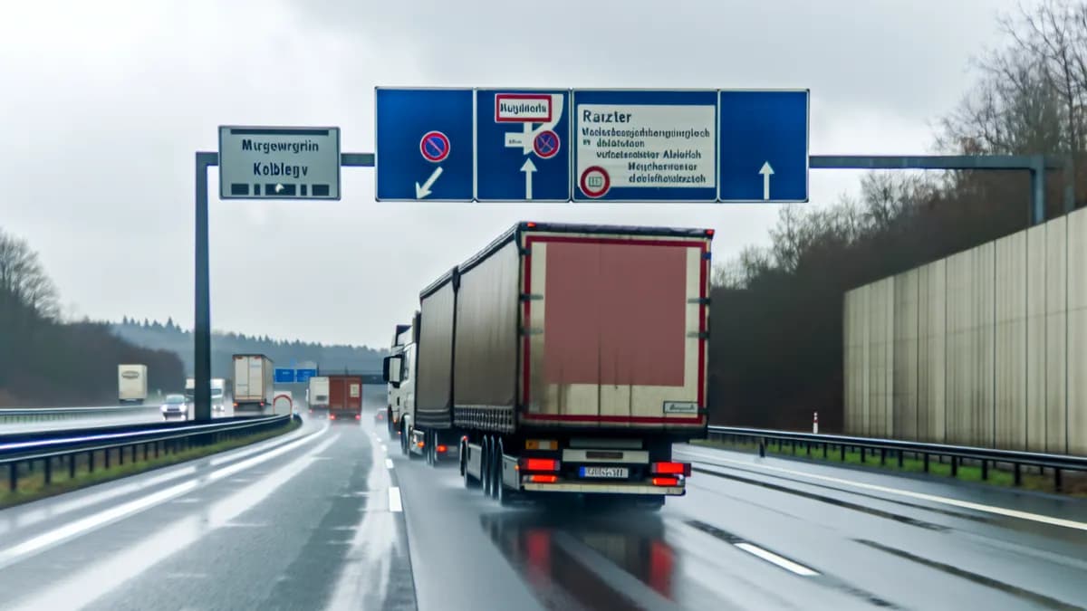 Autobahn Abstandsblitzer Messstelle Abstandsblitzer A61 bei Alzey, km 322.901 auf der A61 in Fahrtrichtung Koblenz