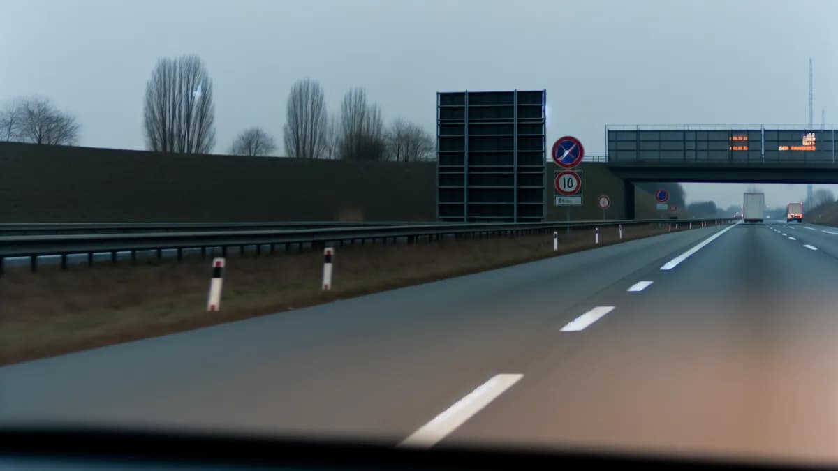 Autobahn Abstandsblitzer Messstelle Abstandsblitzer A61 bei Alzey, km 322.901 (FR Koblenz) auf der A61