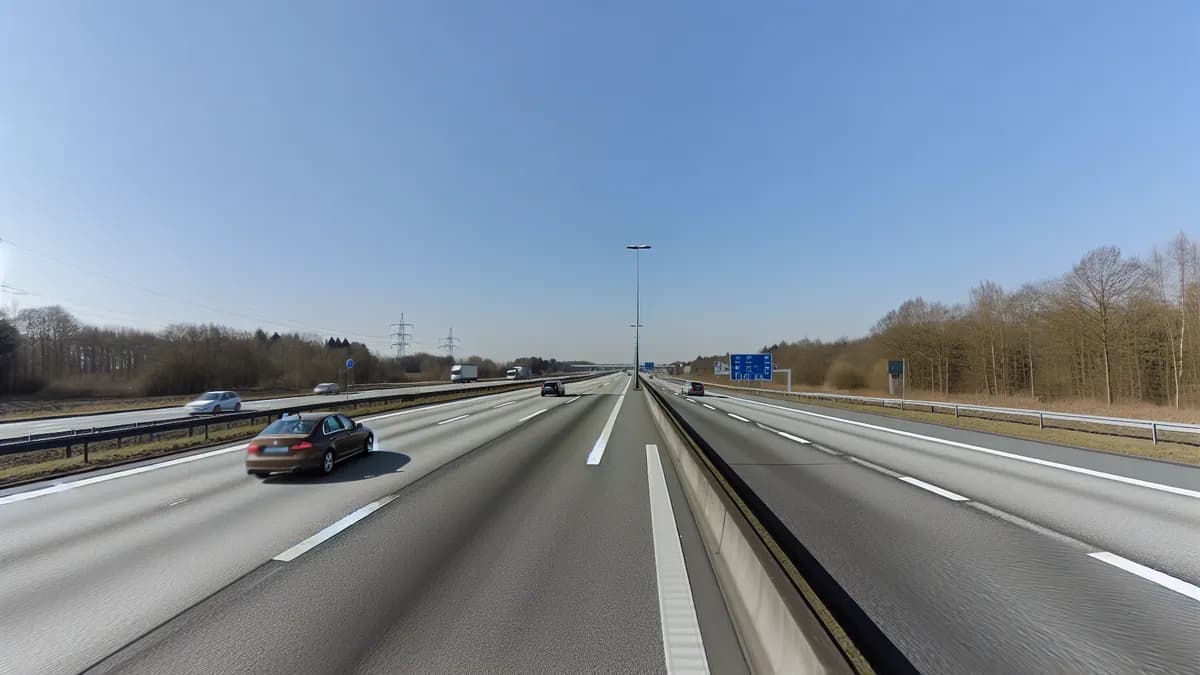 Autobahn Abstandsblitzer Messstelle Abstandsblitzer A1 bei Ascheberg, Kilometer 302.370 auf der A1