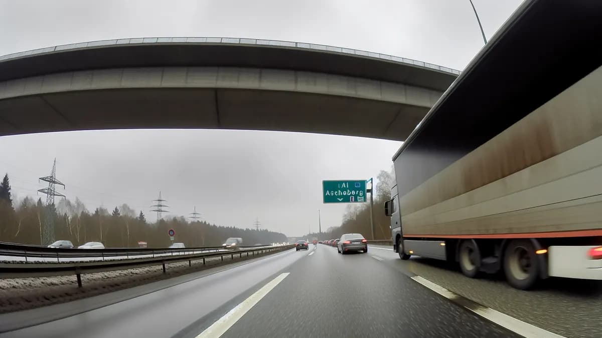 Autobahn Abstandsblitzer Messstelle Abstandsblitzer A1 bei Ascheberg, km 302.370 auf der A1