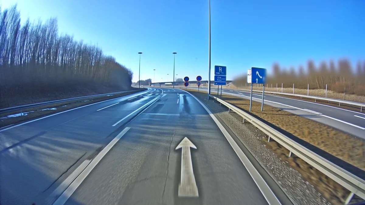 Autobahn Abstandsblitzer Messstelle Abstandsblitzer A8 bei Augsburg-Gersthofen auf der A8