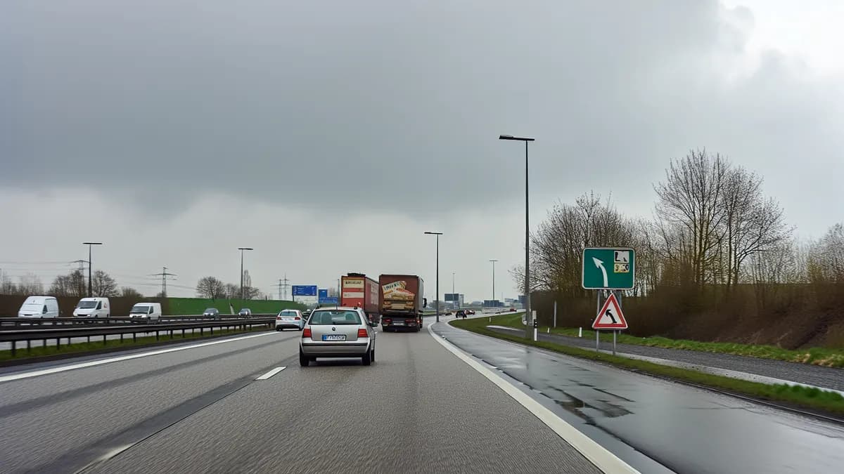 Autobahn Abstandsblitzer Messstelle Abstandsblitzer A2 bei Wendeburg, km 183.2 auf der A2, Fahrtrichtung Hannover