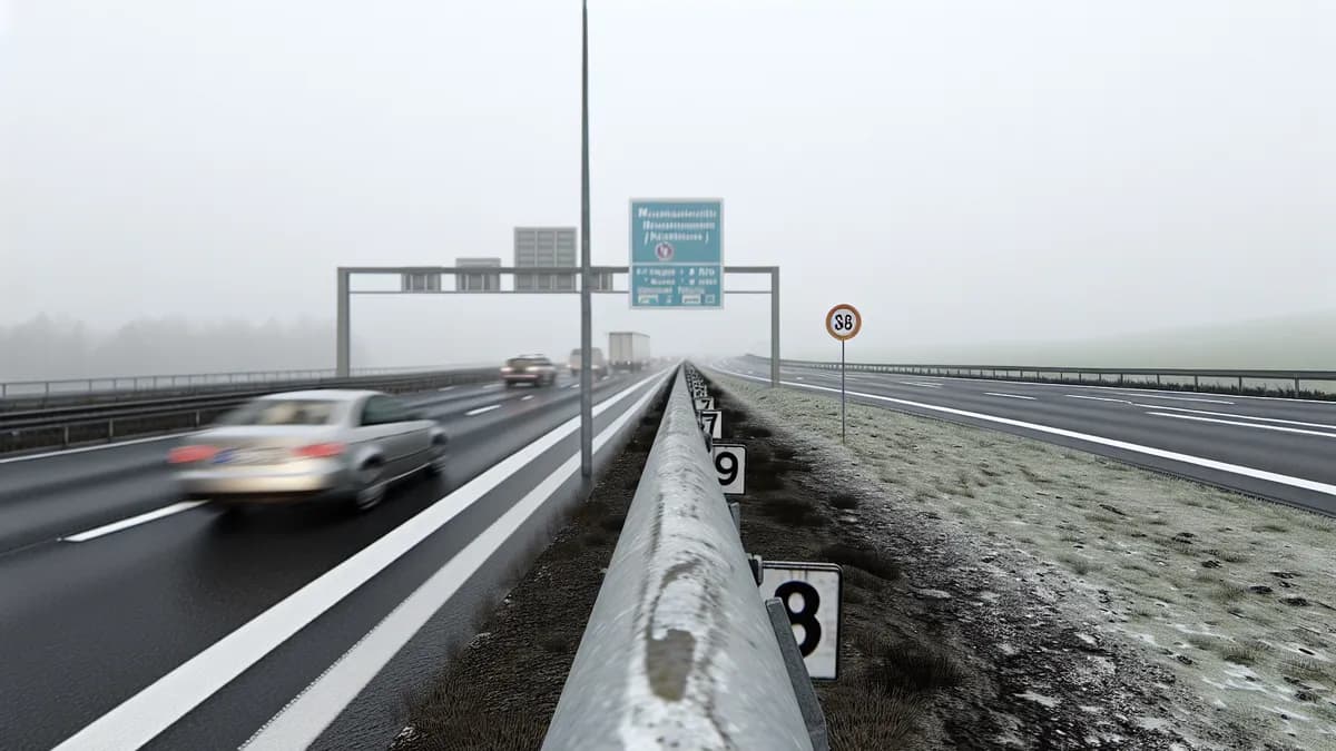 Autobahn Abstandsblitzer Messstelle Abstandsblitzer A38 bei Bad Lauchstädt, km 149.075 auf der A38, Fahrtrichtung Leipzig