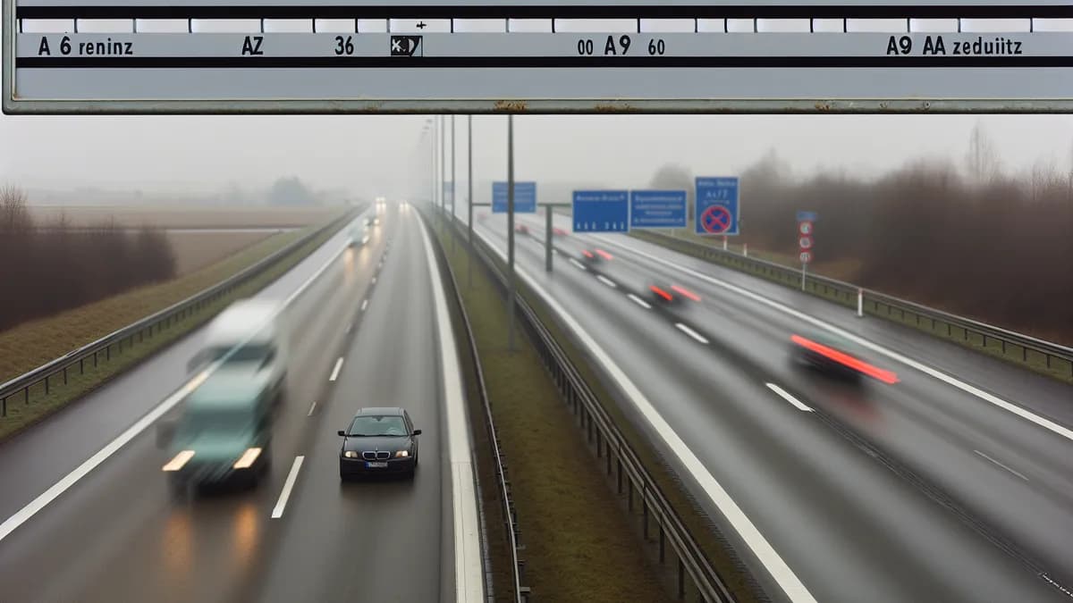 Autobahn Abstandsblitzer Messstelle Abstandsblitzer A9 bei Zörbig, km 95.9, Richtung München auf der A9