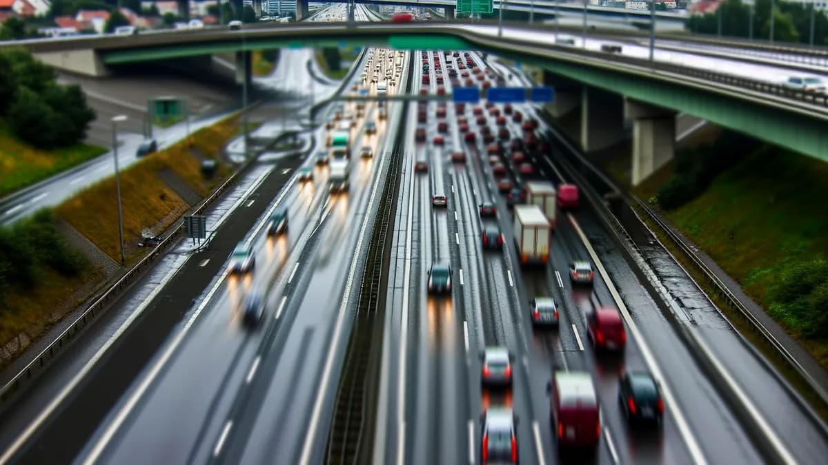 Autobahn Abstandsblitzer Messstelle Abstandsblitzer A9 bei Denkendorf auf der A9, Richtung München