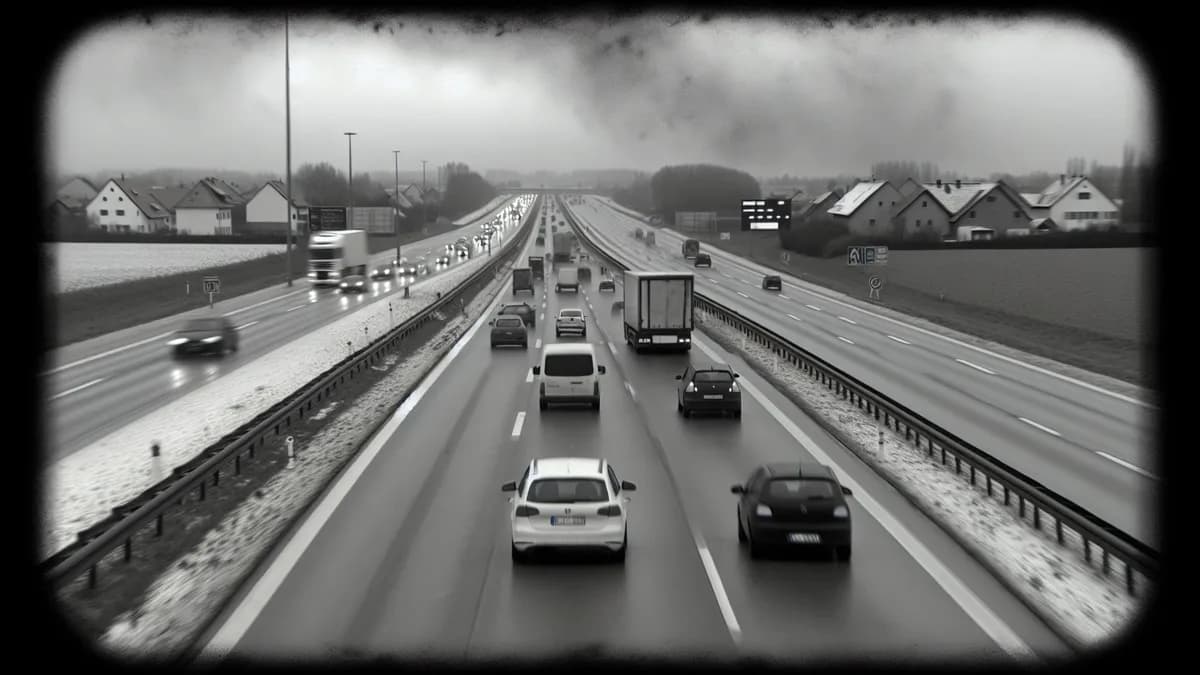 Autobahn Abstandsblitzer Messstelle Abstandsblitzer A28 bei Bad Zwischenahn, km 64,150 Richtung Leer auf der A28