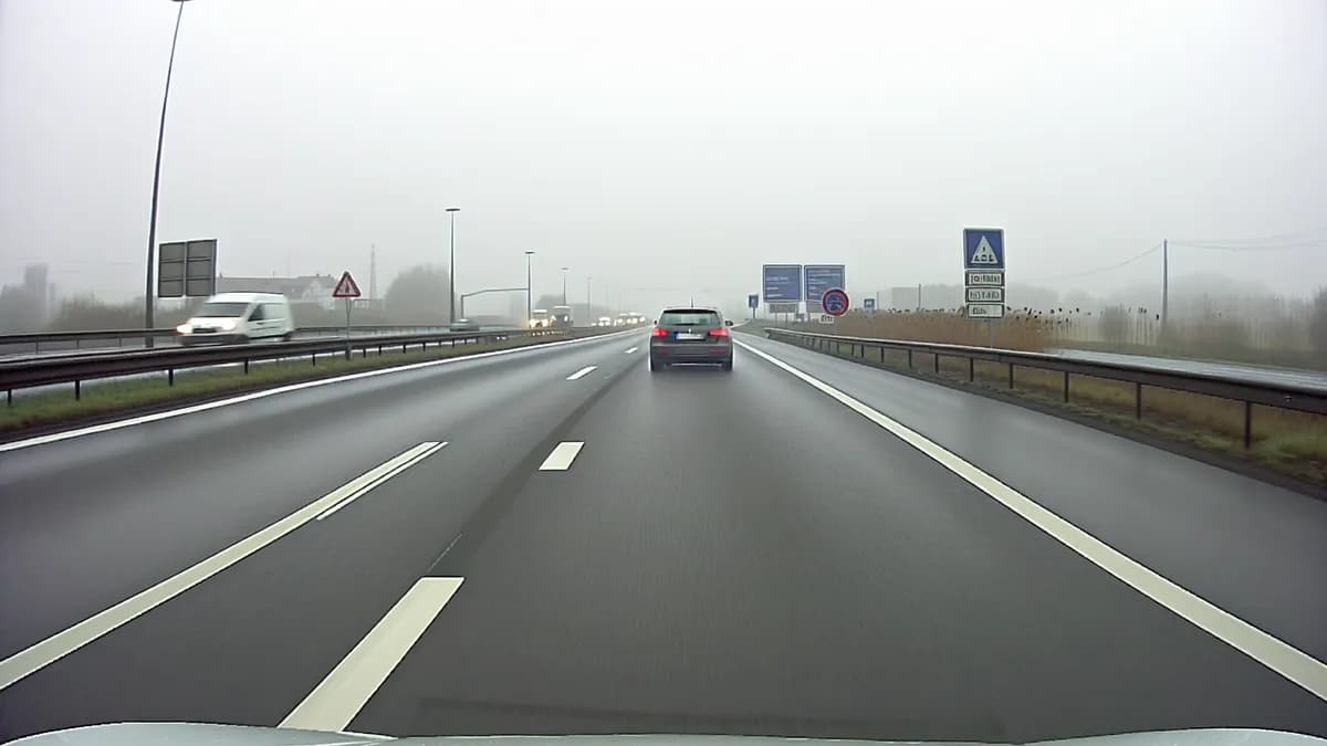 Autobahn Abstandsblitzer Messstelle Abstandsblitzer A28 bei Bad Zwischenahn, km 71.650 auf der A28, Fahrtrichtung Leer