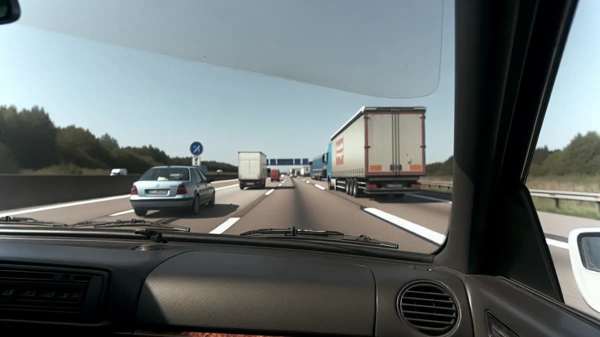 Autobahn Abstandsblitzer Messstelle Abstandsblitzer A3 Barbing, Fahrtrichtung Frankfurt bei km 2.213 auf der A3, Fahrtrichtung Nürnberg / Frankfurt a.M.