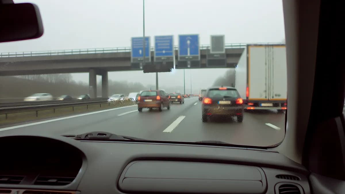 Autobahn Abstandsblitzer Messstelle Abstandsblitzer A3 bei Berg, Fahrtrichtung Passau auf der A 3