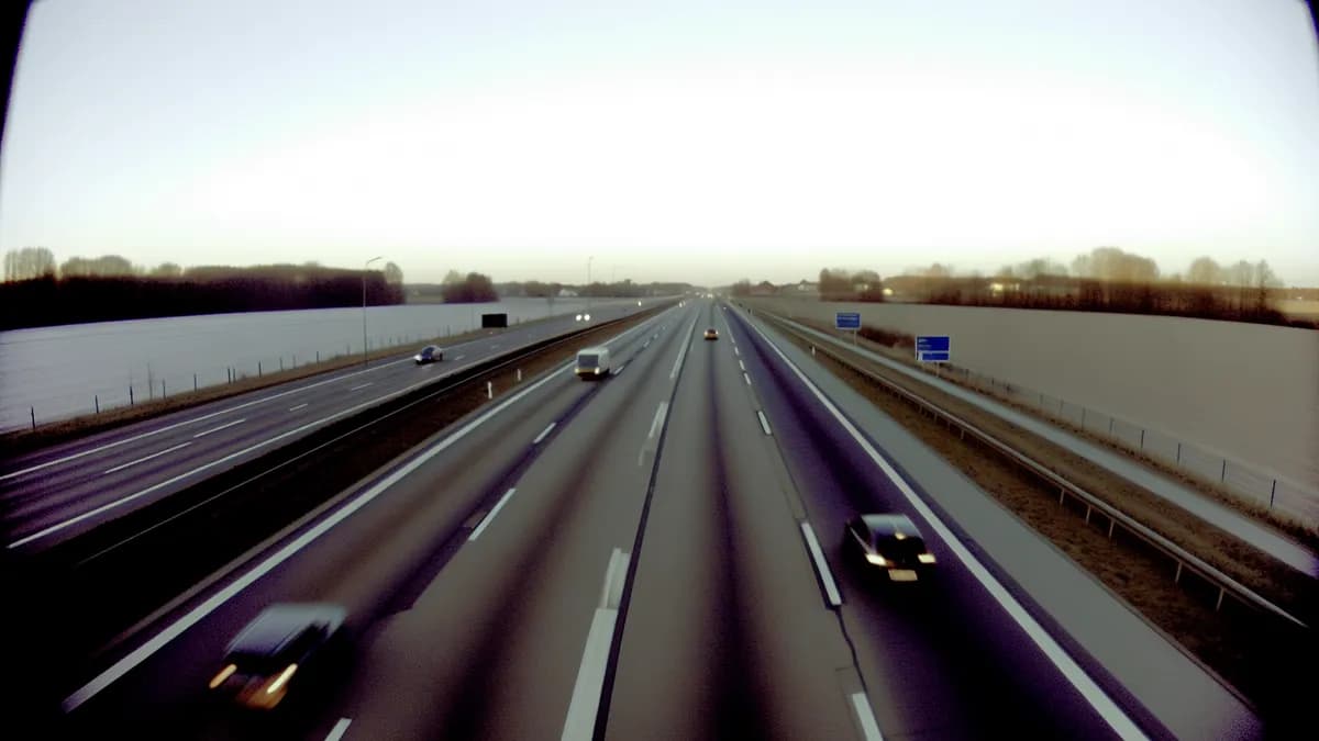 Autobahn Abstandsblitzer Messstelle Blitzer Diedenbergen, BAB 66, 17,800, Fahrtrichtung FR Rüdesheim auf der A66 Richtung Rüdesheim / Wiesbaden