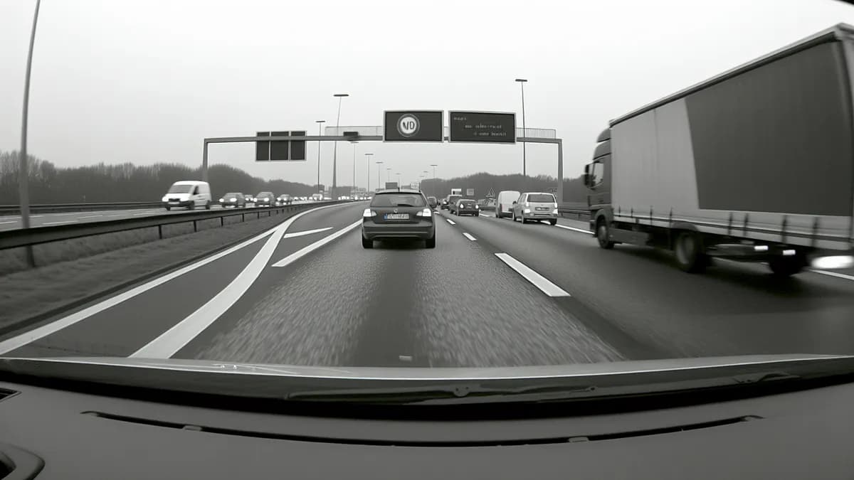 Autobahn Abstandsblitzer Messstelle Abstandsblitzer A27 bei Bremen, km 64.94, Richtung Cuxhaven/Walsrode auf der A27