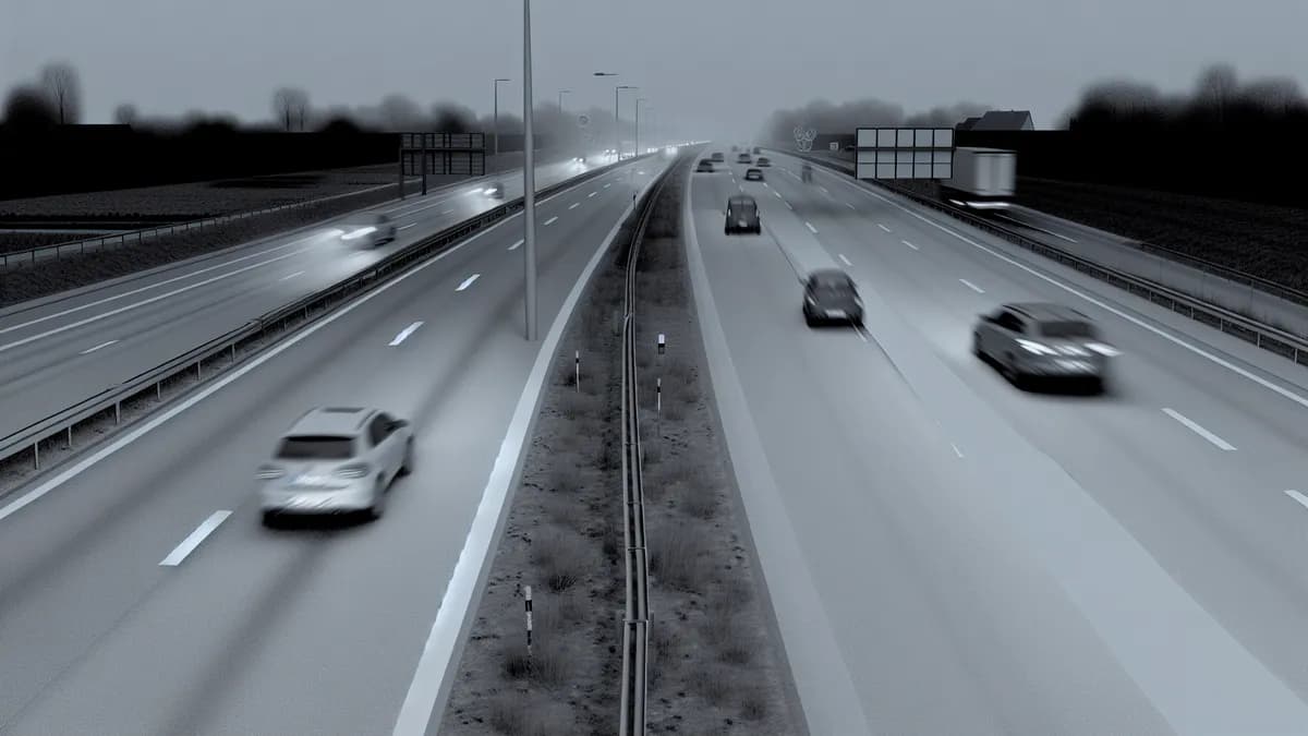 Autobahn Abstandsblitzer Messstelle Abstandsblitzer A44 Büren, km 76.050 auf der A44, Fahrtrichtung Kassel