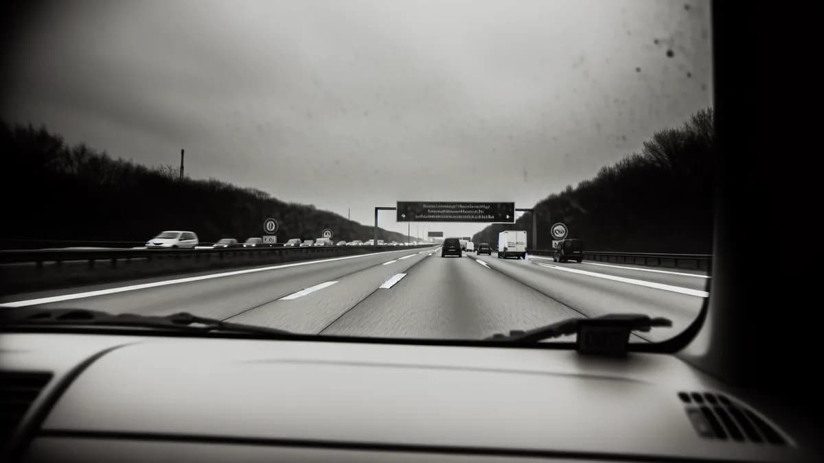 Autobahn Abstandsblitzer Messstelle Abstandsblitzer A7 bei Dietmannsried auf der A7