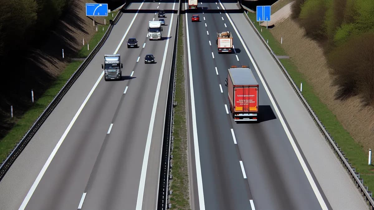 Autobahn Abstandsblitzer Messstelle Abstandsblitzer A3 Erkrath, km 106.500 Richtung Köln auf der A3, Fahrtrichtung Köln