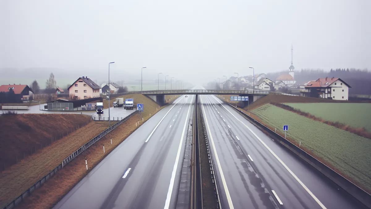 Autobahn Abstandsblitzer Messstelle Abstandsblitzer A8 bei Eurasburg, Richtung Stuttgart (km 2,786) auf der A8, Fahrtrichtung Stuttgart