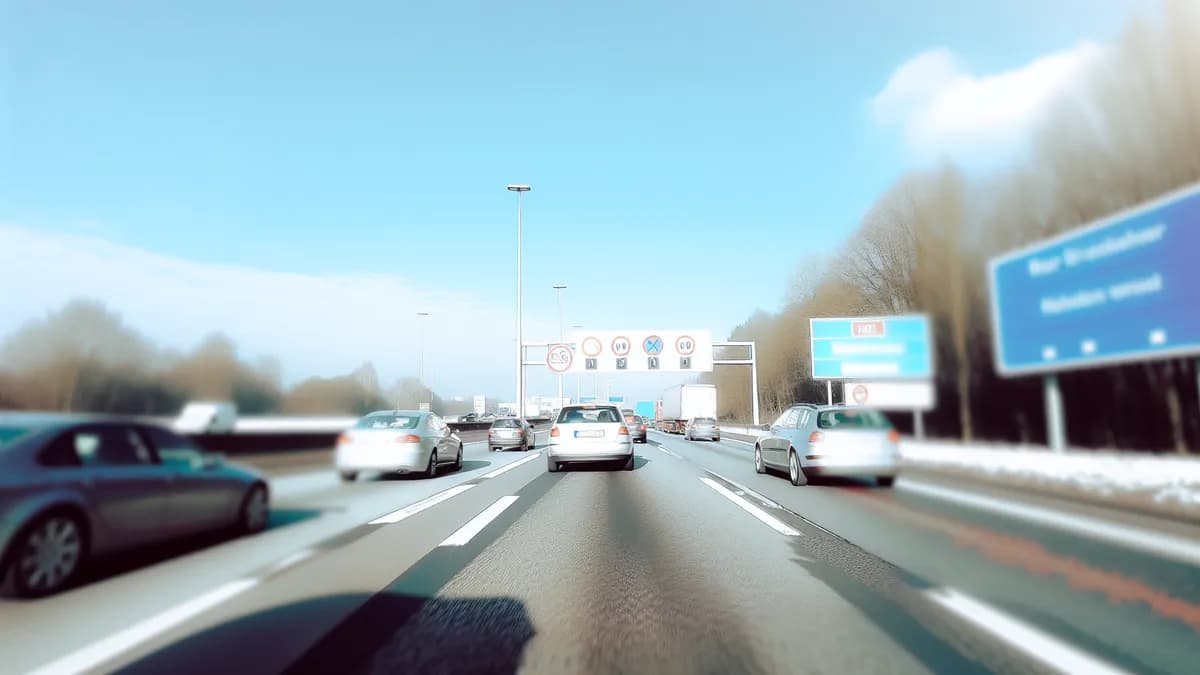 Autobahn Abstandsblitzer Messstelle Abstandsblitzer A7 Fellheim, Richtung Kassel auf der A7