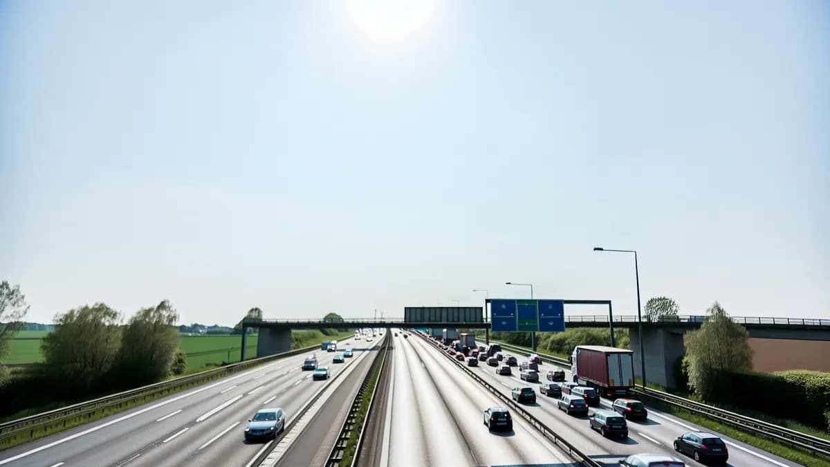 Autobahn Abstandsblitzer Messstelle Abstandsblitzer A92 bei Freising, Richtung München (km 1.235) auf der A92