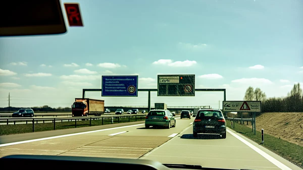 Autobahn Abstandsblitzer Messstelle Abstandsblitzer A2 bei Lehrte, km 202.417 auf der A2, Fahrtrichtung Berlin