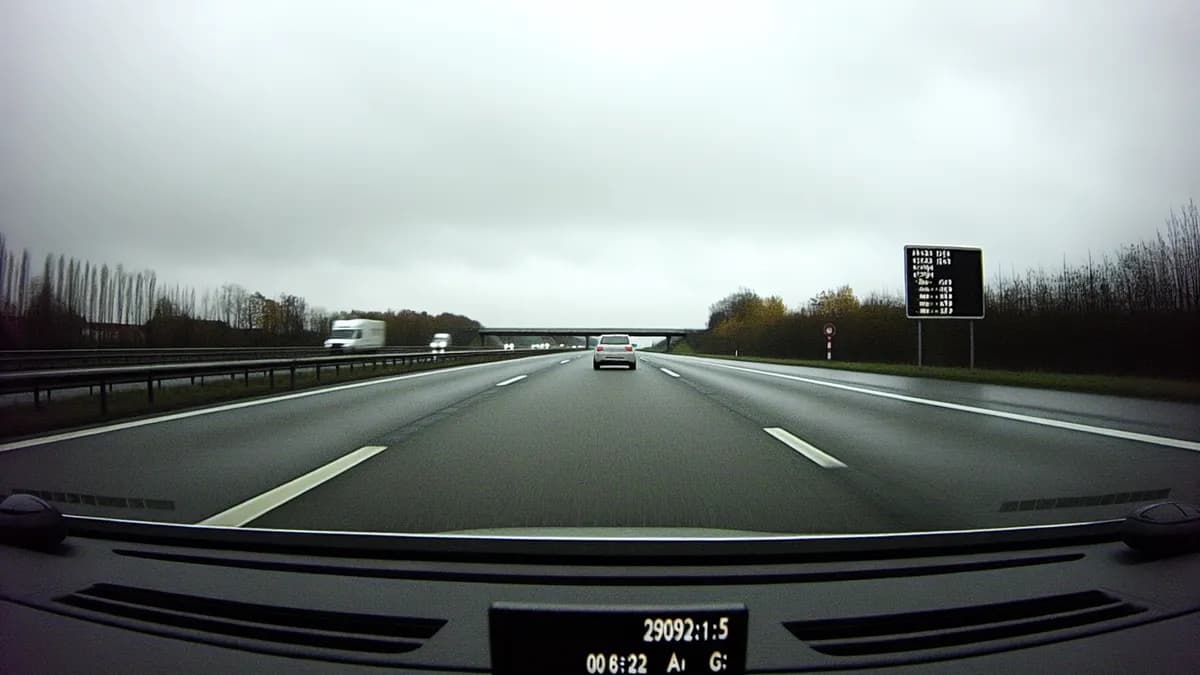 Autobahn Abstandsblitzer Messstelle Abstandsblitzer A61 Grafschaft (VKS) auf der A61, Fahrtrichtung Köln
