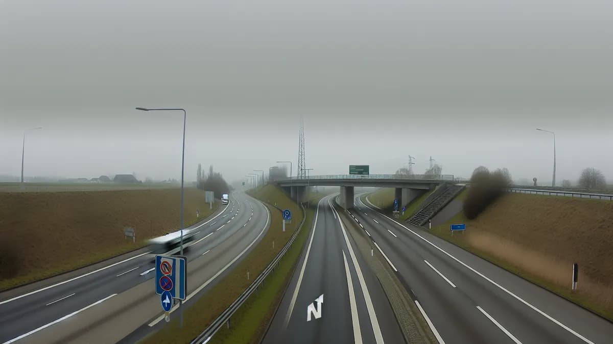 Autobahn Abstandsblitzer Messstelle Abstandsblitzer A61 Grafschaft auf der A61 in Fahrtrichtung Köln