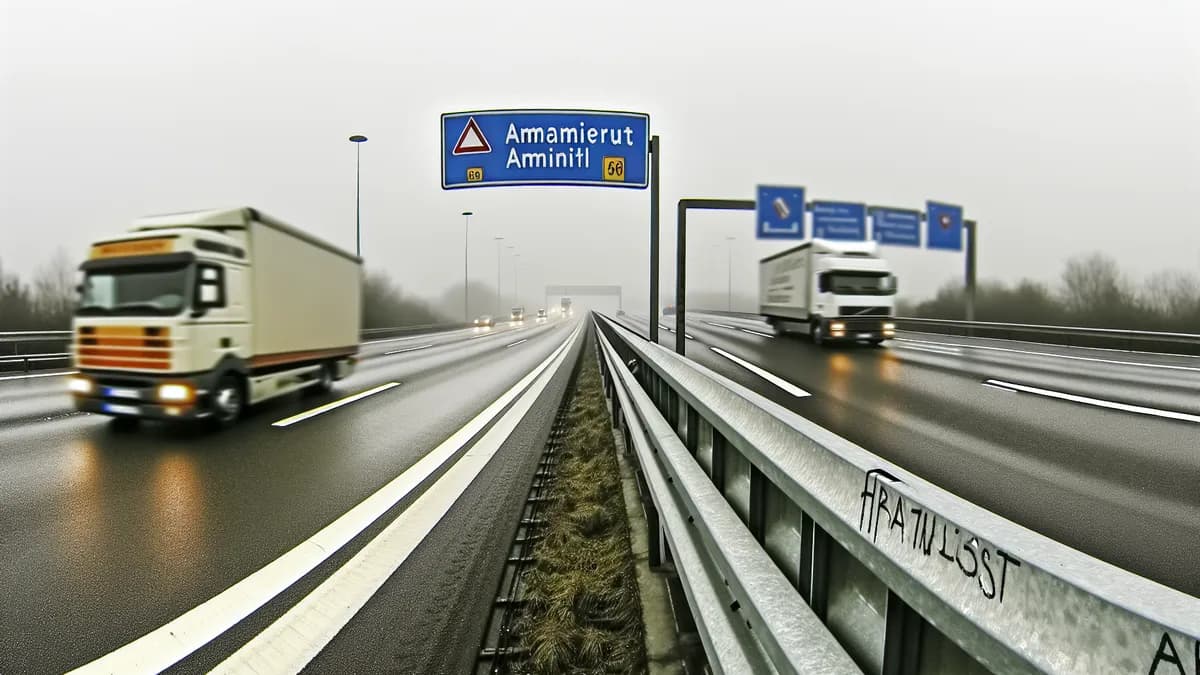 Autobahn Abstandsblitzer Messstelle Abstandsblitzer A3 Heroldsberg auf der A3, Fahrtrichtung Frankfurt a.M.