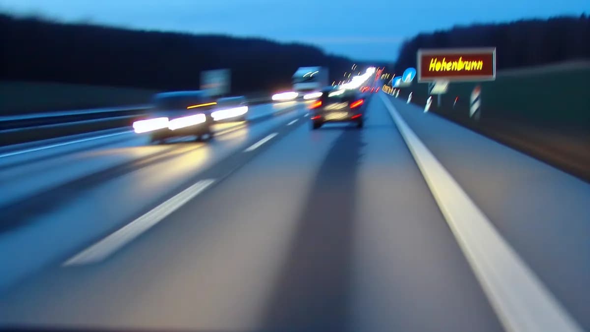 Autobahn Abstandsblitzer Messstelle Abstandsblitzer auf der A99 bei Hohenbrunn, AD Süd-West, km 2.260 auf der A99, Autobahnring München