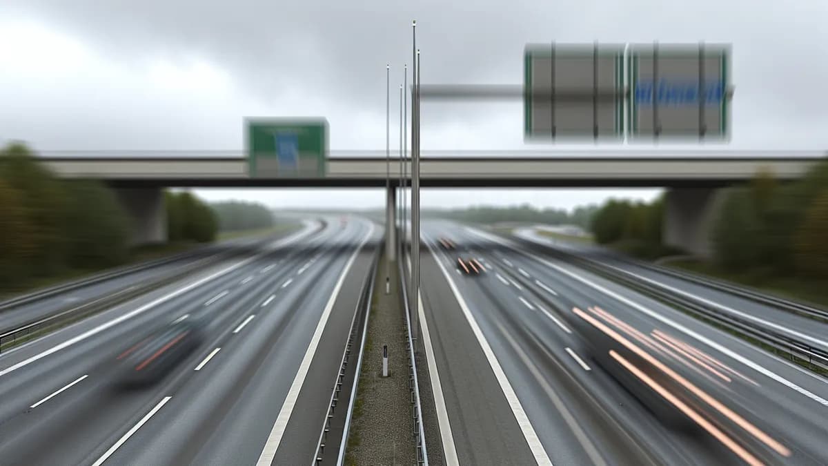 Autobahn Abstandsblitzer Messstelle Abstandsblitzer A2 Kamener Kreuz (Fahrtrichtung Oberhausen) auf der A2, Kamener Kreuz