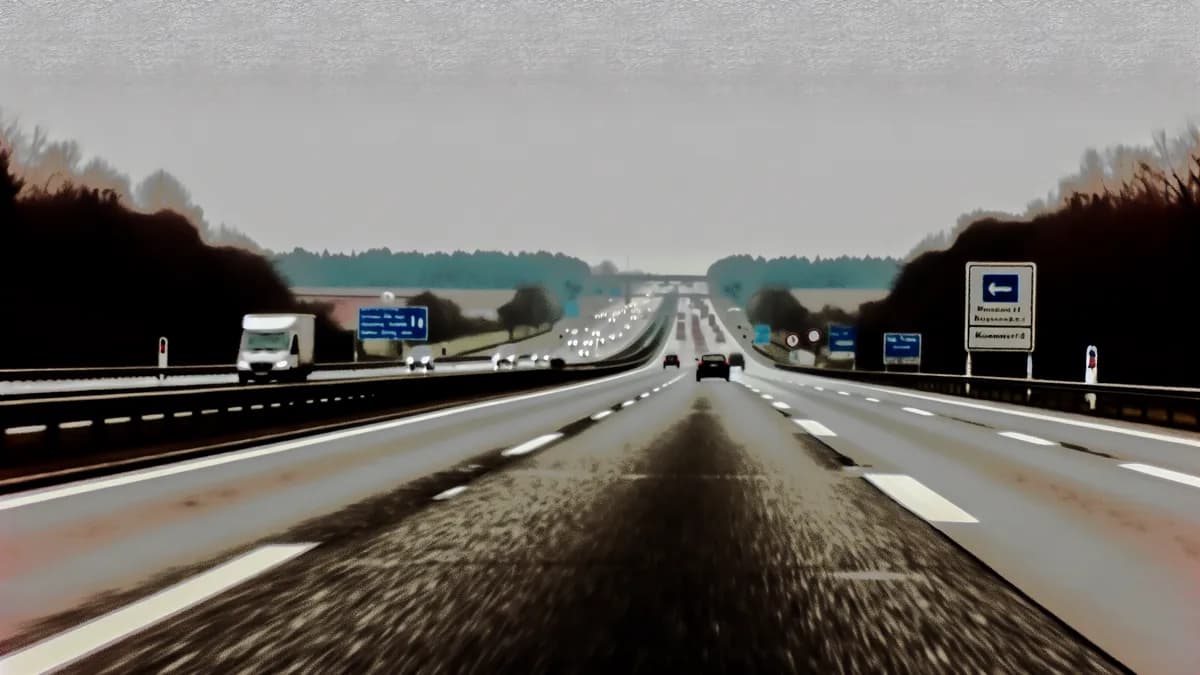 Autobahn Abstandsblitzer Messstelle Abstandsblitzer A23 bei Kummerfeld, km 13.500 auf der A23, Fahrtrichtung Hamburg