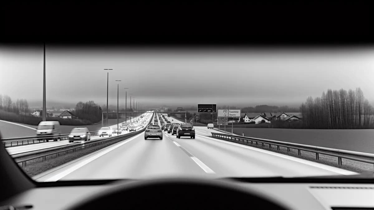 Autobahn Abstandsblitzer Messstelle Abstandsblitzer A3 bei Laaber (940, km 4.600) auf der A3, Richtung Passau