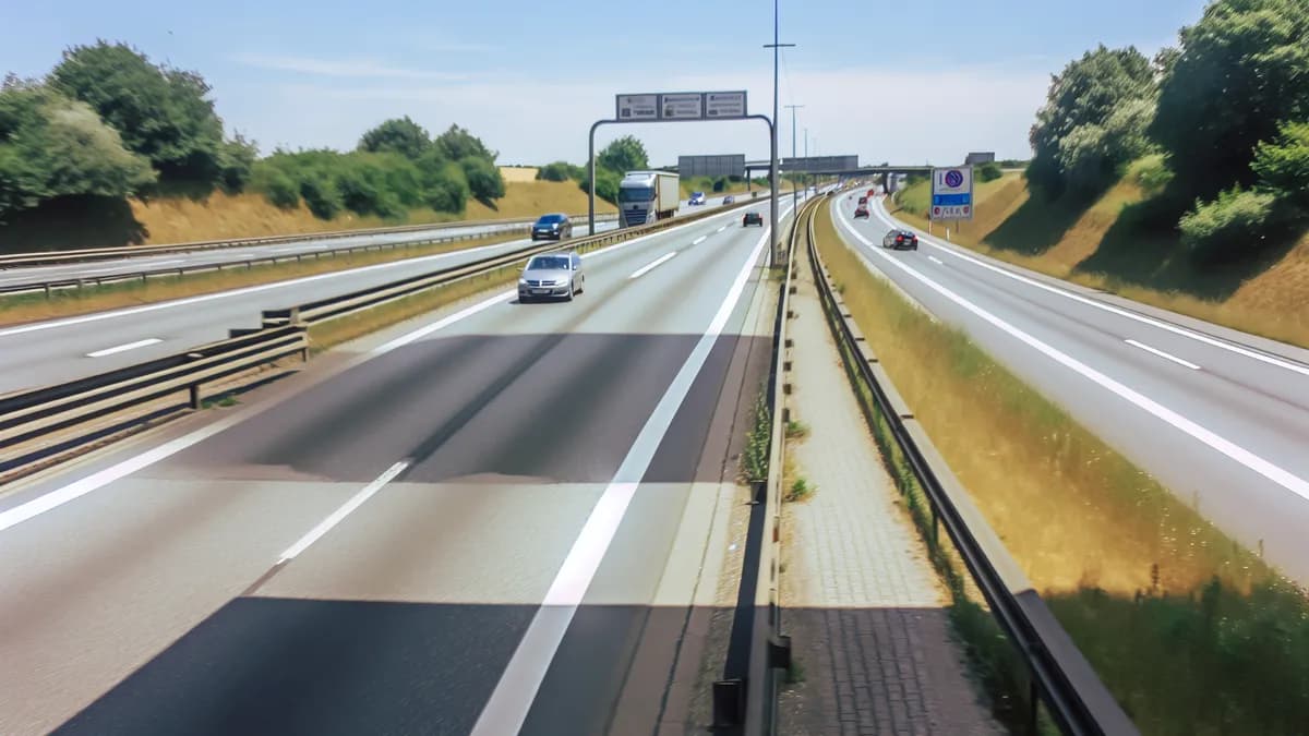 Autobahn Abstandsblitzer Messstelle Abstandsblitzer A9 bei Lenting, Fahrtrichtung München auf der A9