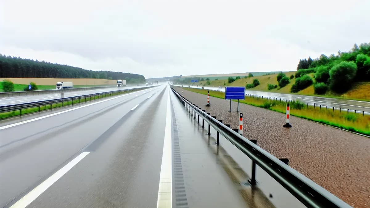 Autobahn Abstandsblitzer Messstelle Abstandsblitzer A8 bei Leonberg, km 216.950 (FR Karlsruhe-München) auf der A8