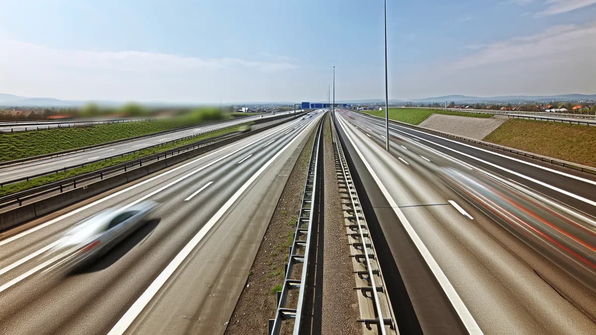 Autobahn Abstandsblitzer Messstelle Abstandsblitzer A8 Leonberg, km 216.950 (FR Karlsruhe) auf der A8, Fahrtrichtung Karlsruhe