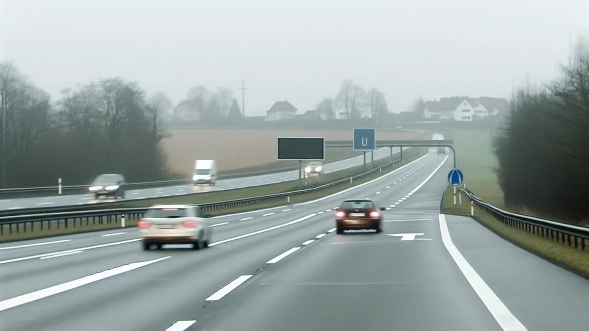 Autobahn Abstandsblitzer Messstelle Abstandsblitzer A61 bei Liebshausen (km 266.900) auf der A61, Fahrtrichtung Ludwigshafen
