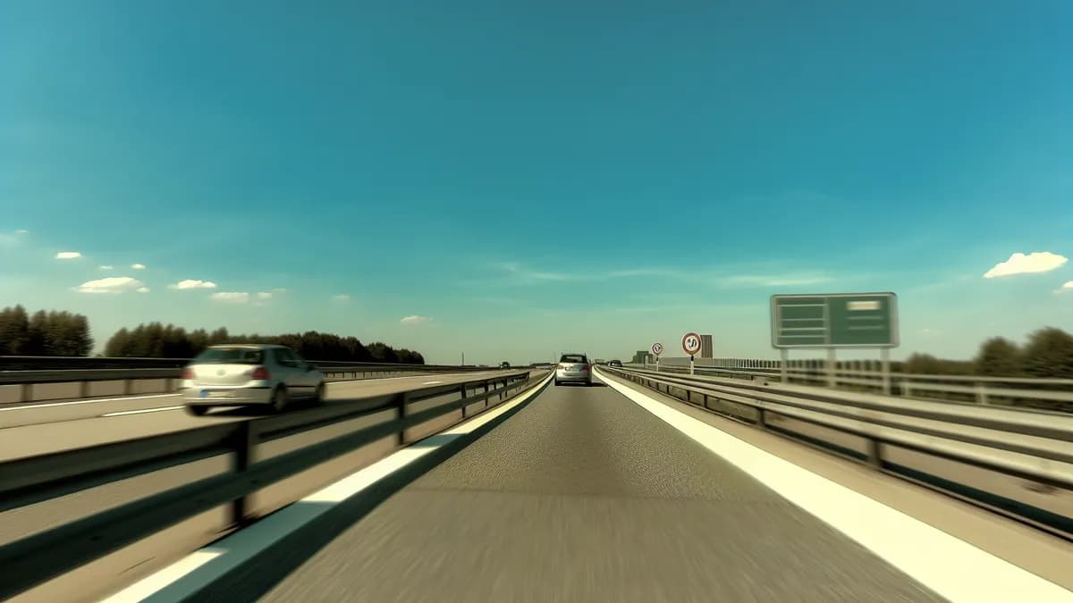 Autobahn Abstandsblitzer Messstelle Abstandsblitzer A24 bei km 89.5 in Richtung Berlin auf der A24, Fahrtrichtung Berlin