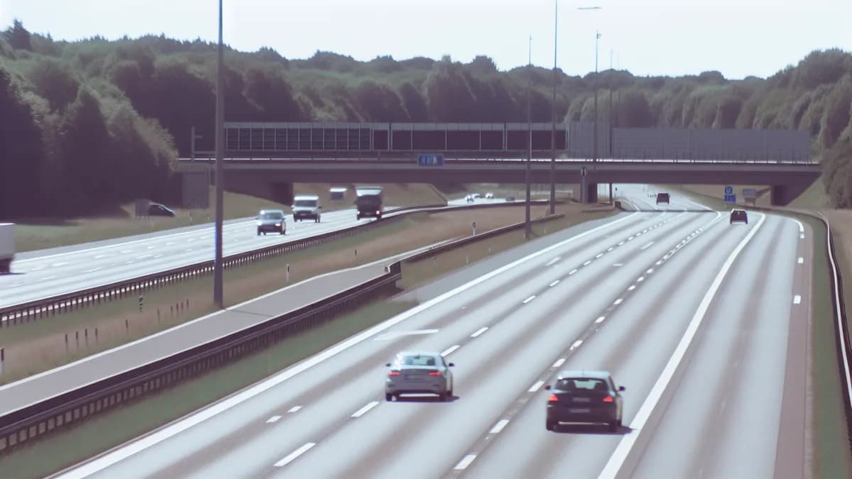 Autobahn Abstandsblitzer Messstelle Abstandsblitzer A24, km 130.923, Ri. Berlin auf der A24, Fahrtrichtung Berlin