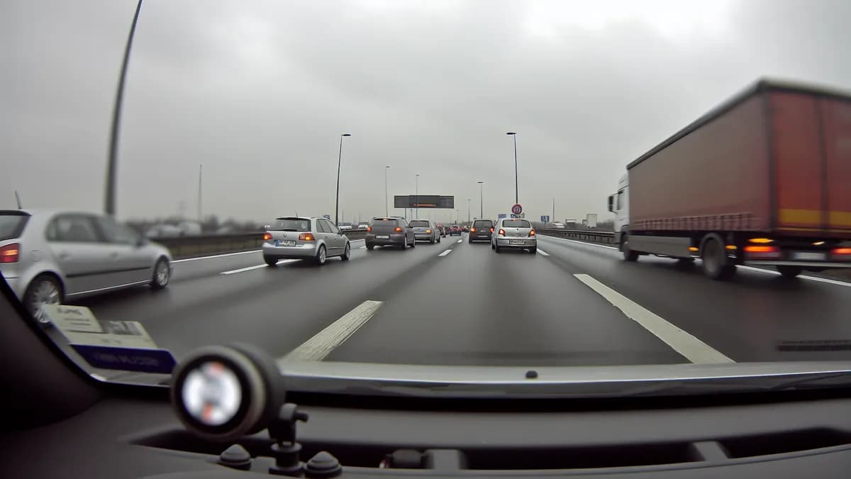 Autobahn Abstandsblitzer Messstelle Abstandsblitzer A60 Weisenauer Brücke auf der A60 Mainzer Ring