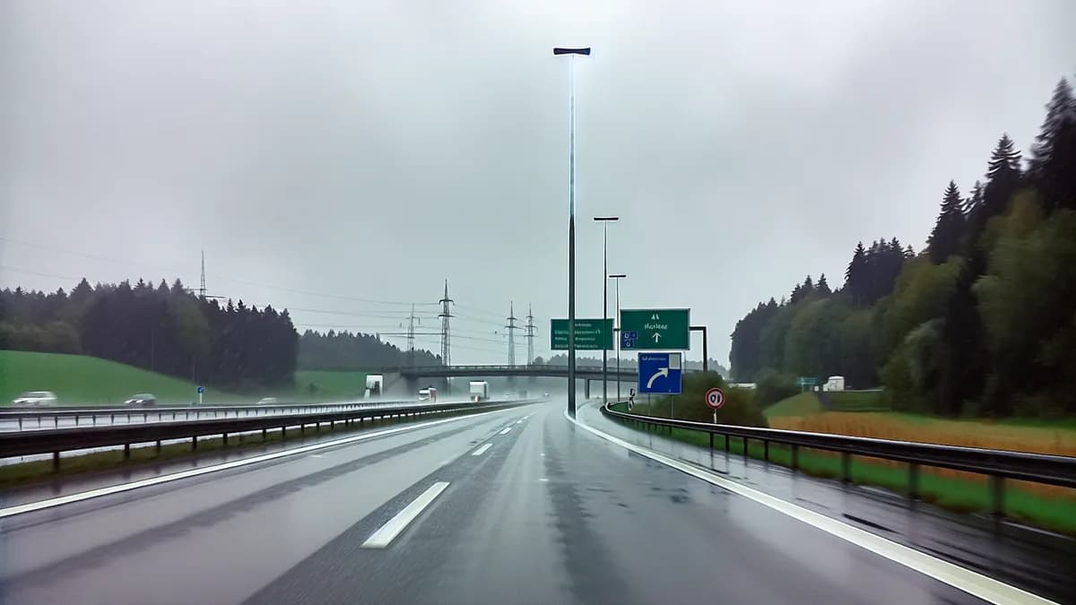 Autobahn Abstandsblitzer Messstelle Abstandsblitzer A5 Malsch auf der A5, Fahrtrichtung Frankfurt a.M. - Basel