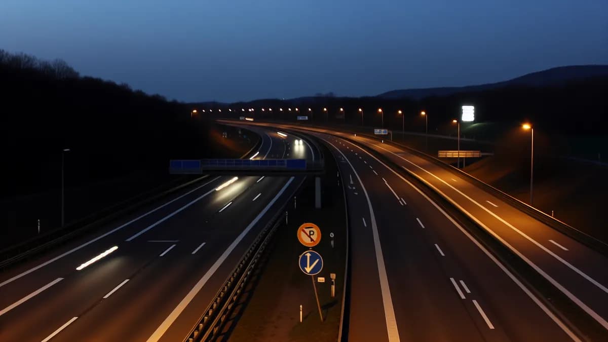 Autobahn Abstandsblitzer Messstelle Abstandsblitzer A6 bei Mannheim, km 568.4 auf der A6, Fahrtrichtung Heilbronn