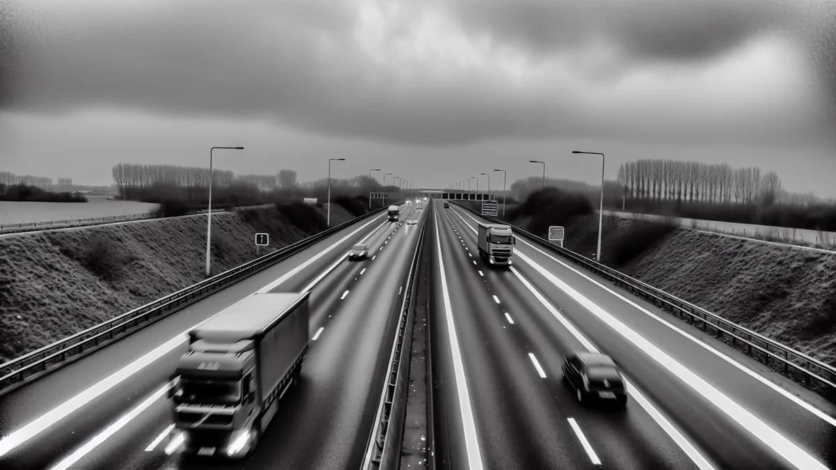 Autobahn Abstandsblitzer Messstelle Abstandsblitzer A30 Melle, bei Gesmold auf der A30