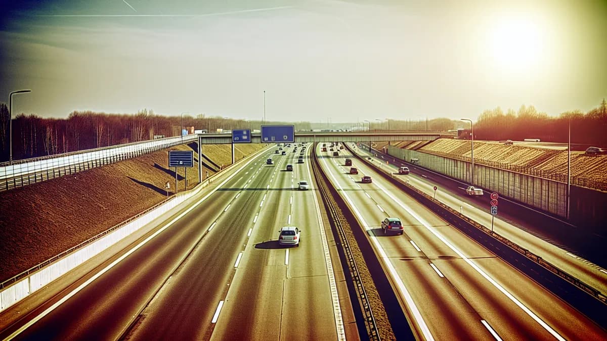 Autobahn Abstandsblitzer Messstelle Abstandsblitzer A96 bei Mindelheim auf der A96, Richtung Lindau