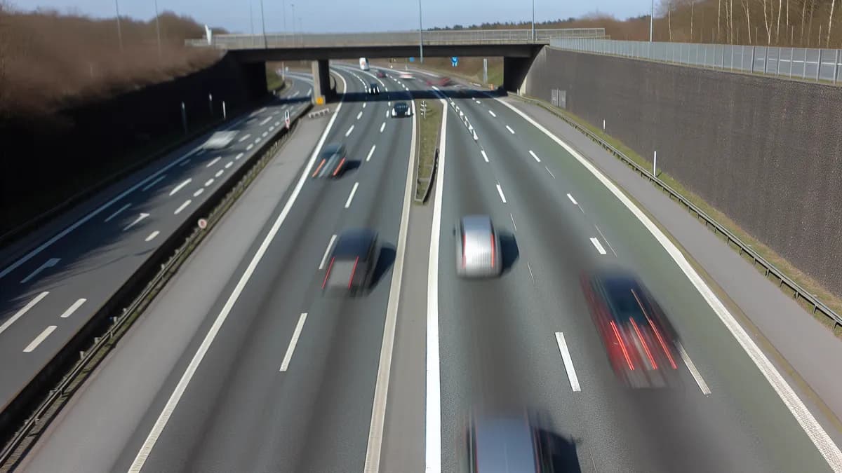 Autobahn Abstandsblitzer Messstelle Abstandsblitzer A61 bei Mönchengladbach, km 25.200 auf der A61