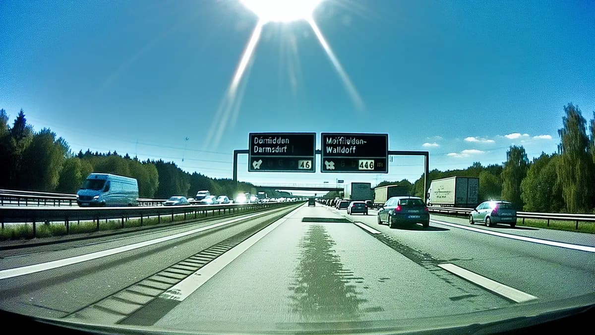 Autobahn Abstandsblitzer Messstelle Abstandsblitzer A5 Mörfelden-Walldorf km 505.255 auf der BAB 5, Fahrtrichtung Darmstadt