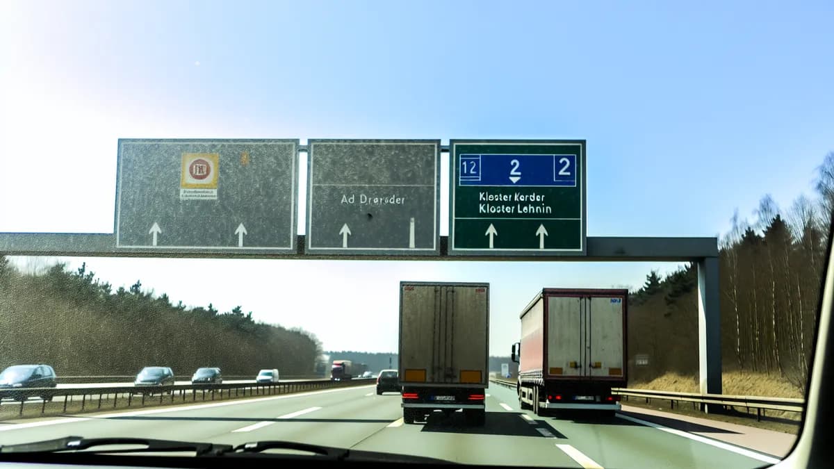 Autobahn Abstandsblitzer Messstelle Abstandsblitzer A2 Netzen, km 22.2, FR AD Werder auf der A2, Fahrtrichtung Berlin / AD Werder