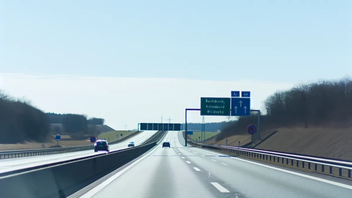 Autobahn Abstandsblitzer Messstelle Abstandsblitzer A2 bei Rheda-Wiedenbrück, km 352.300 auf der A2, Fahrtrichtung Dortmund