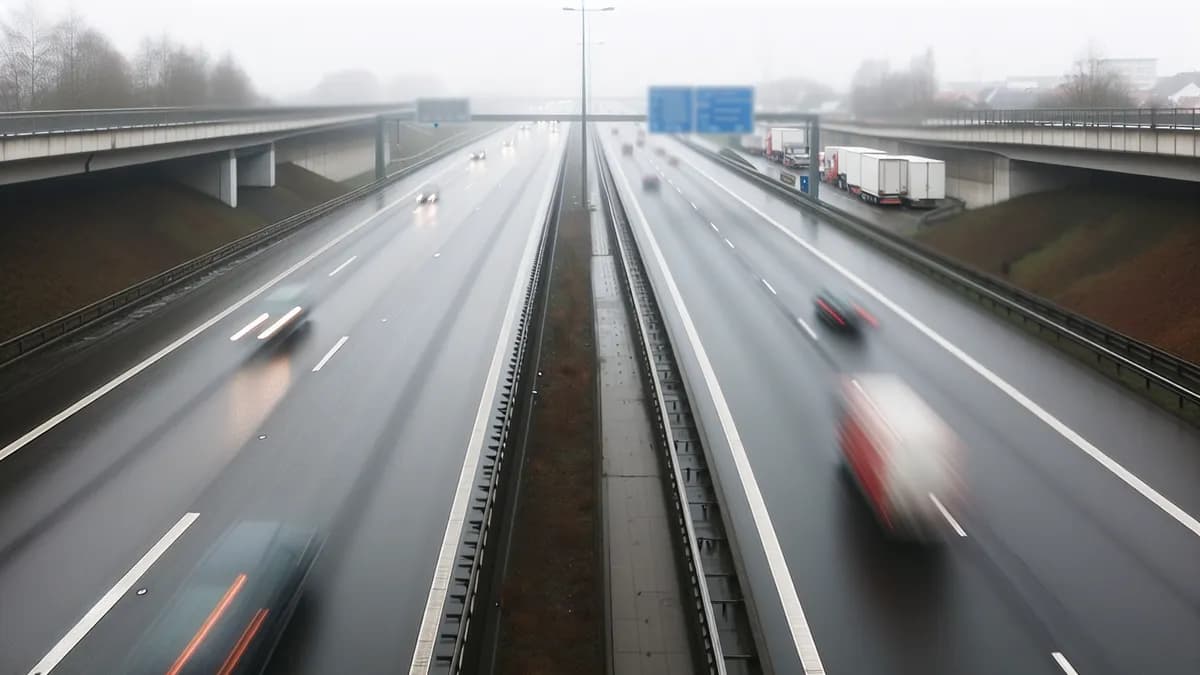 Autobahn Abstandsblitzer Messstelle Abstandsblitzer A2 Rheda-Wiedenbrück, km 352.3 in Richtung Dortmund auf der A2, Fahrtrichtung Dortmund