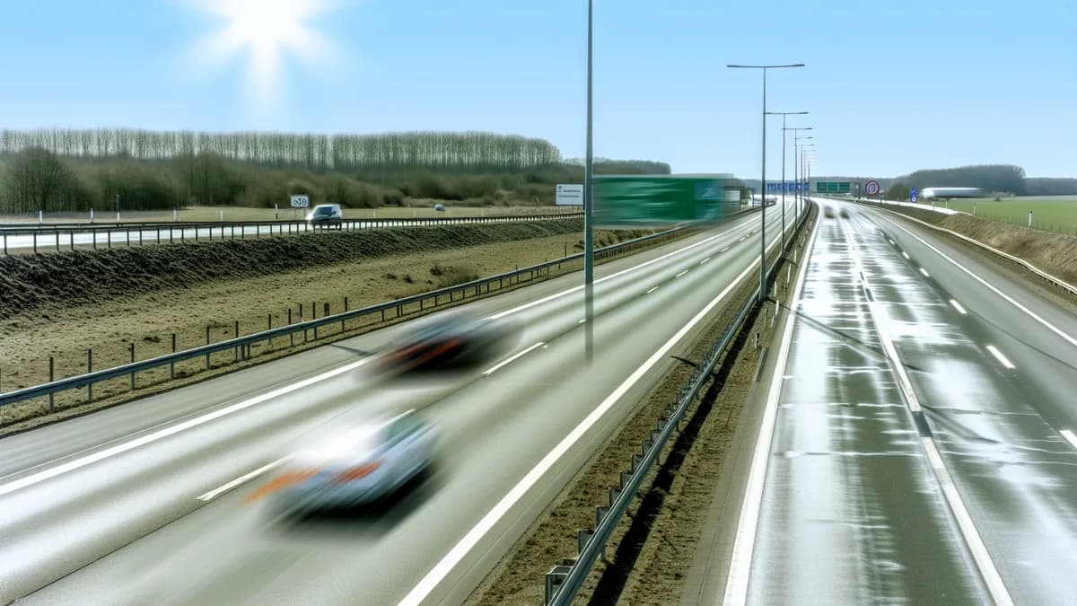 Autobahn Abstandsblitzer Messstelle Abstandsblitzer A5 bei Ringsheim auf der A5